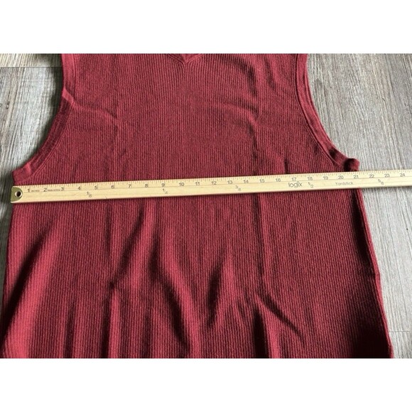 Eddie Bauer 100% Merino Wool Red Burgundy Pullover V Neck Sweater Vest Men’s XXL - Picture 4 of 6